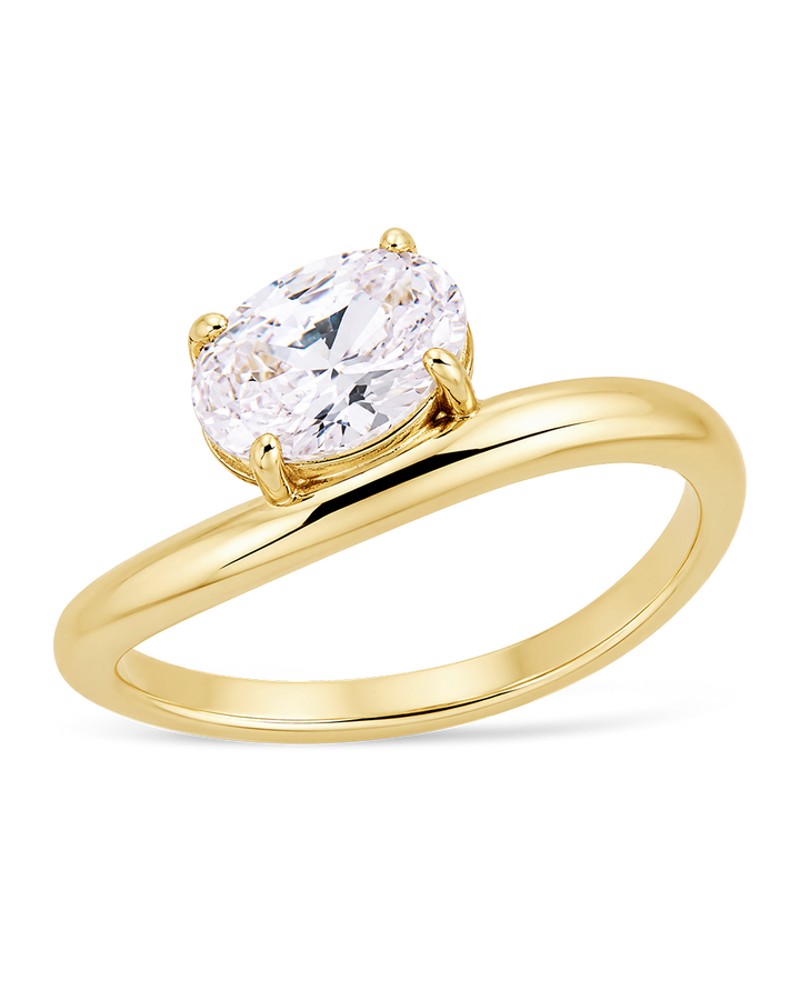 Sterling Silver Eclipse Oval Pinky Ring