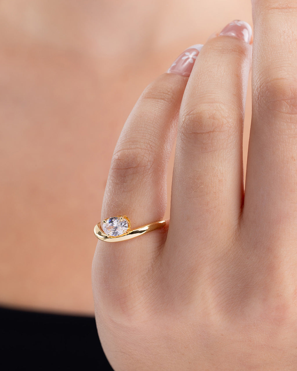 Sterling Silver Eclipse Oval Pinky Ring