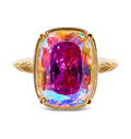 Sterling Silver Elongated Cushion Iridescent CZ Cocktail Ring