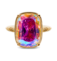 Sterling Silver Elongated Cushion Iridescent CZ Cocktail Ring