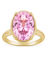 Sterling Silver Oval Cut Pink Sapphire CZ Cocktail Ring - Sterling Forever