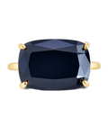 Sterling Silver Black Cushion East-West Ring