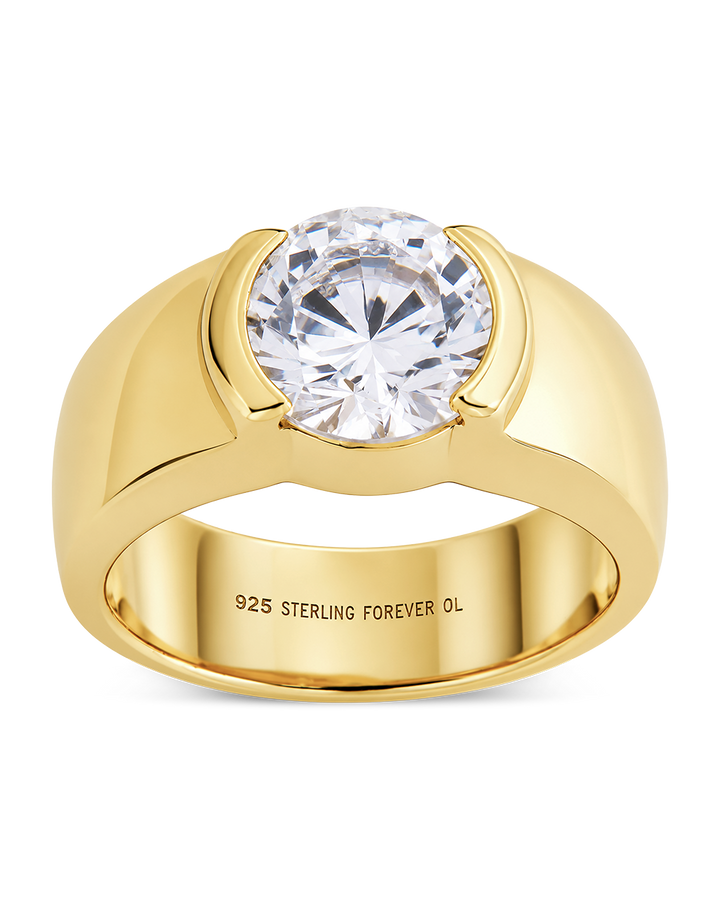 Sterling Silver Dua Bezel Ring