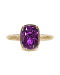 Sterling Silver Mini Amethyst Elongated Cushion Ring
