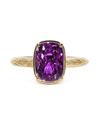 Sterling Silver Mini Amethyst Elongated Cushion Ring