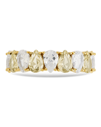 Sterling Silver Pear Cut Champagne CZ Celebration Band Ring