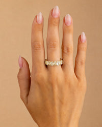 Sterling Silver Pear Cut Champagne CZ Celebration Band Ring