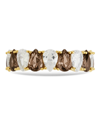Sterling Silver Pear Cut Chocolate CZ Celebration Band Ring