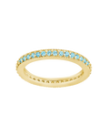 Sterling Silver 2.5mm Thin Aquamarine CZ Band Ring