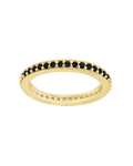 Sterling Silver 2.5mm Thin Black CZ Band Ring