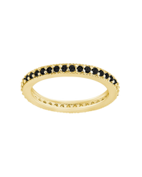 Sterling Silver 2.5mm Thin Black CZ Band Ring