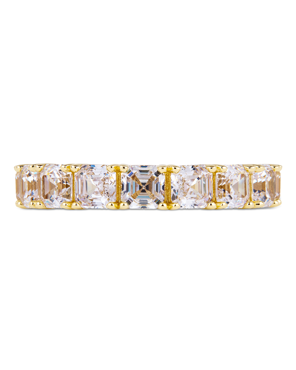 Sterling Silver Asscher Cut CZ Eternity Ring