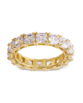 Sterling Silver Asscher Cut CZ Eternity Ring