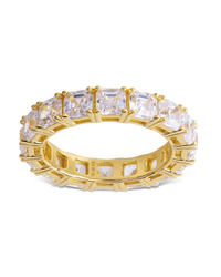 Sterling Silver Asscher Cut CZ Eternity Ring