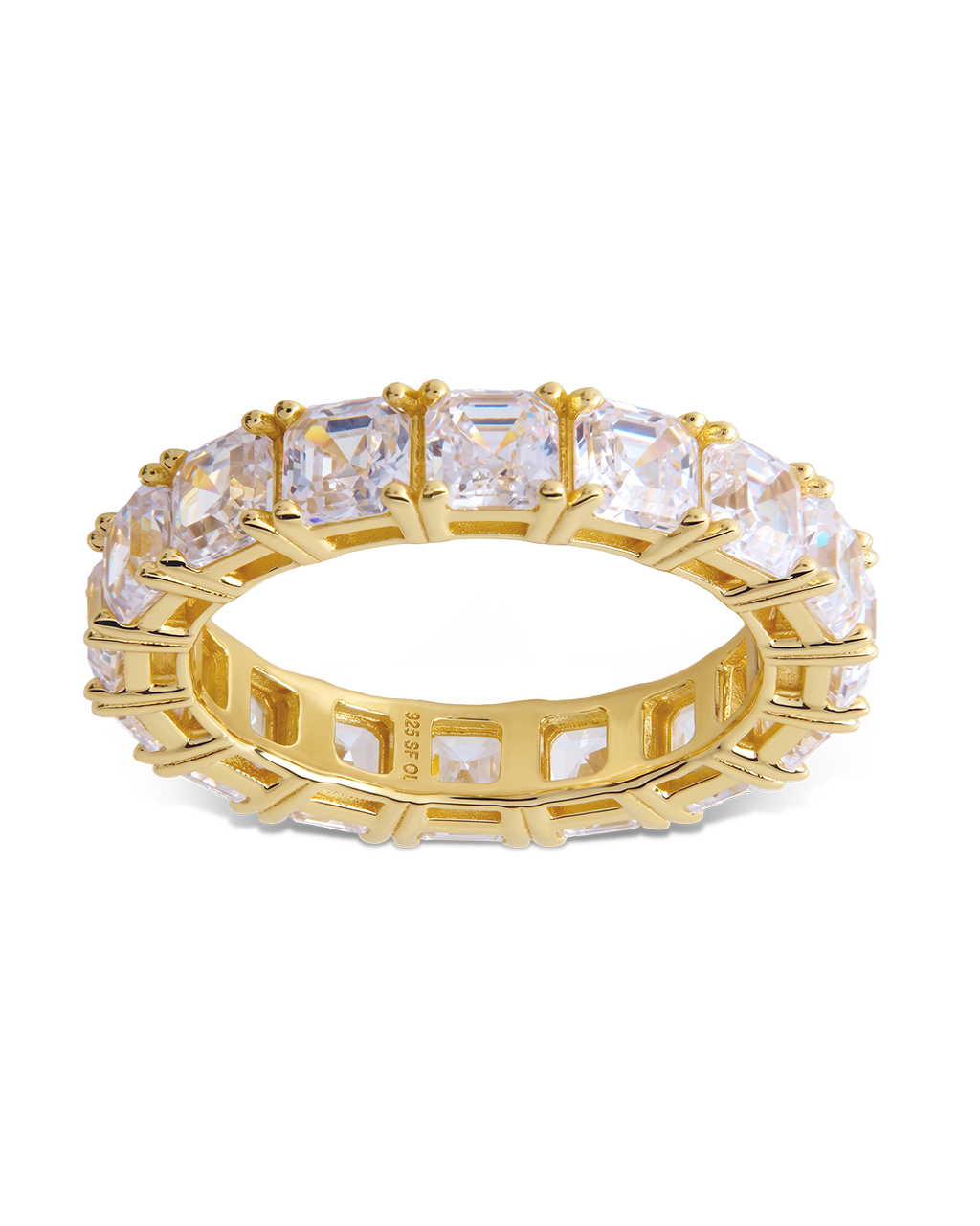 Sterling Silver Asscher Cut CZ Eternity Ring