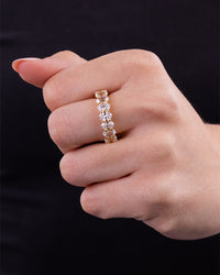 Sterling Silver Oval Cut CZ Eternity Ring
