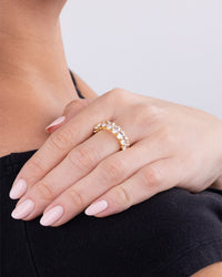Sterling Silver Oval Cut CZ Eternity Ring