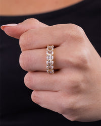 Sterling Silver Cushion Cut CZ Eternity Ring