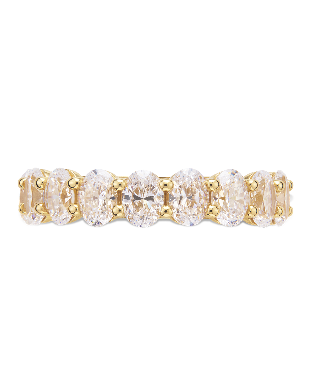 Sterling Silver Oval Cut CZ Eternity Ring