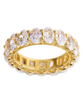 Sterling Silver Oval Cut CZ Eternity Ring