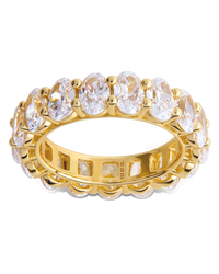 Sterling Silver Oval Cut CZ Eternity Ring