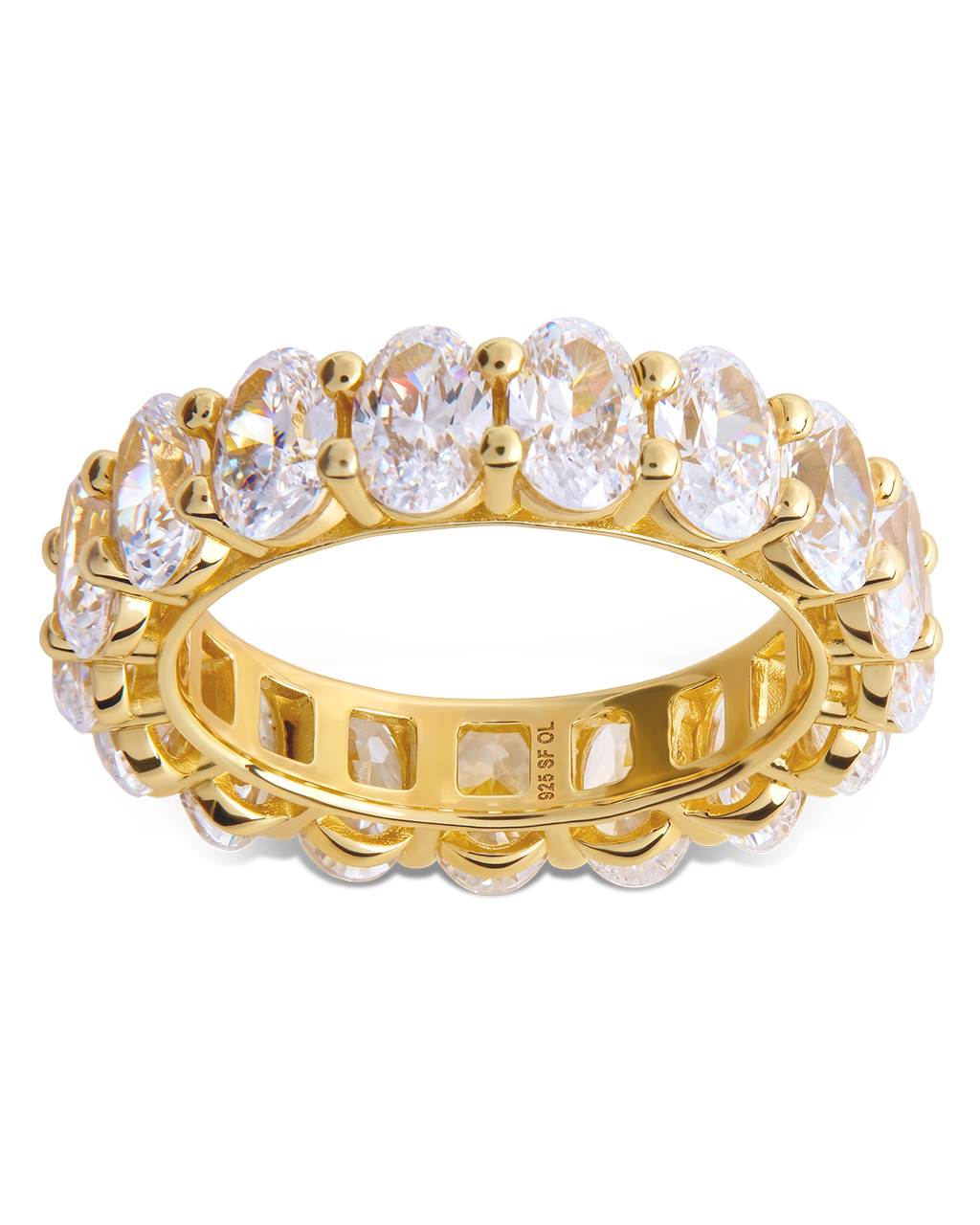 Sterling Silver Oval Cut CZ Eternity Ring
