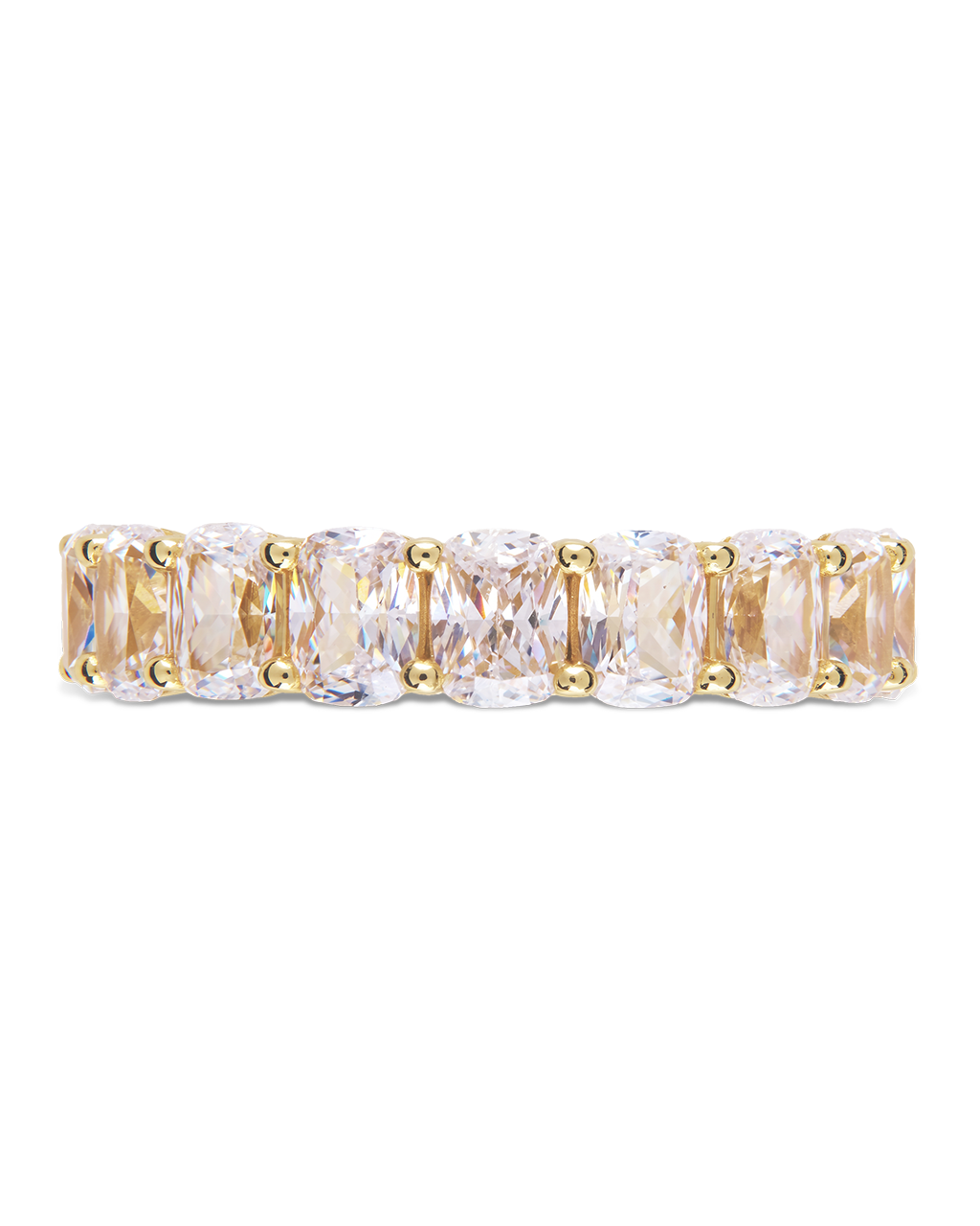 Sterling Silver Cushion Cut CZ Eternity Ring