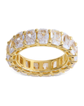 Sterling Silver Cushion Cut CZ Eternity Ring