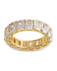 Sterling Silver Cushion Cut CZ Eternity Ring