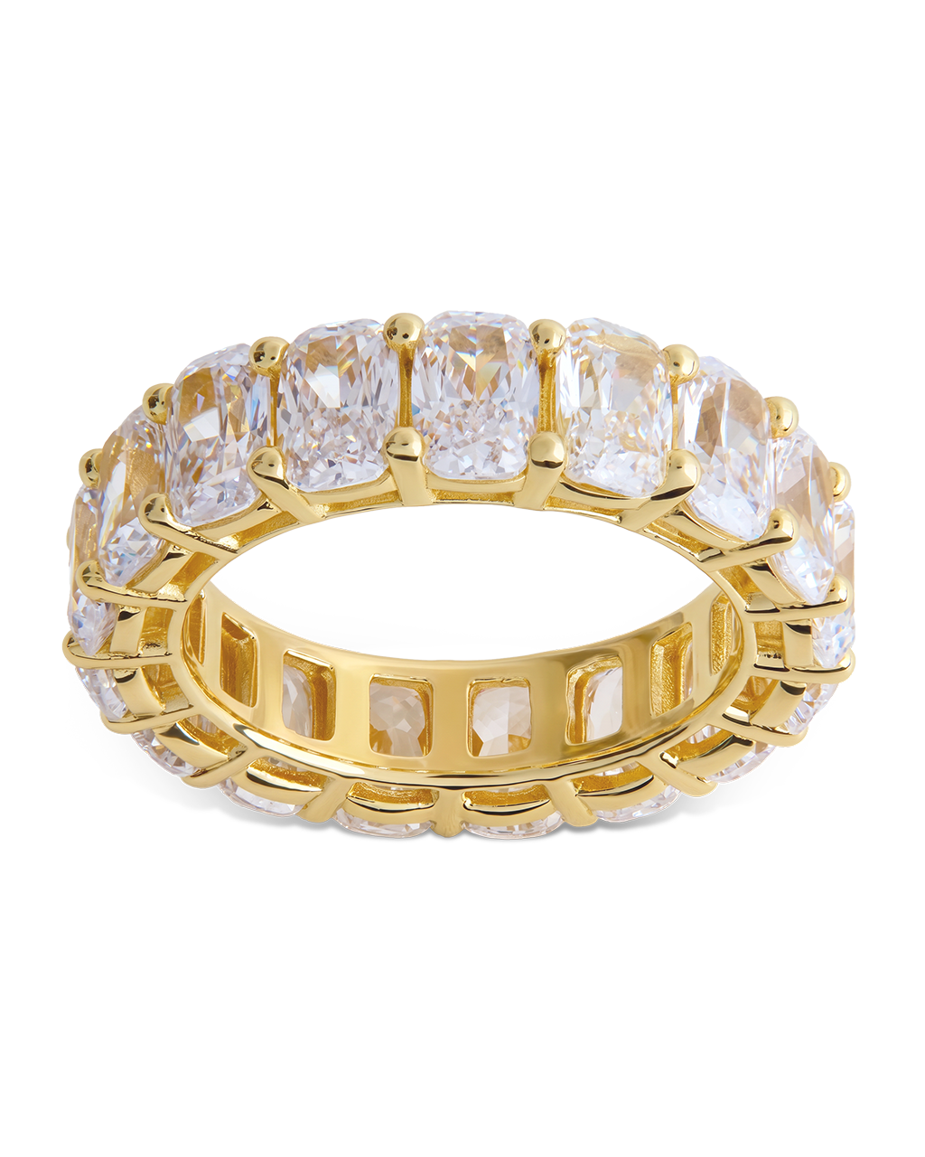 Sterling Silver Cushion Cut CZ Eternity Ring