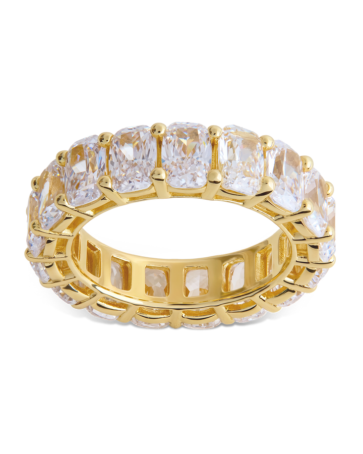 Sterling Silver Cushion Cut CZ Eternity Ring
