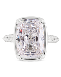 Sterling Silver Midi Elongated Cushion Ring