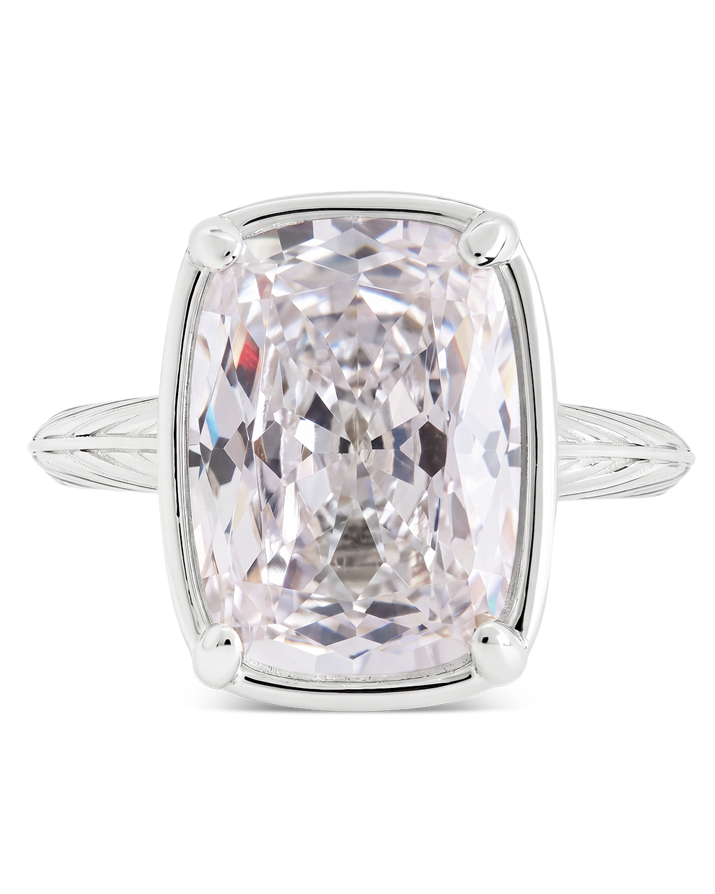Sterling Silver Midi Elongated Cushion Ring