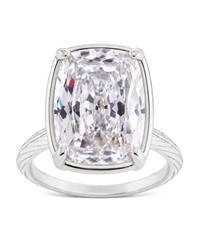 Sterling Silver Midi Elongated Cushion Ring