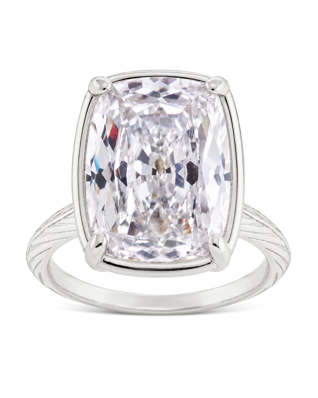 Sterling Silver Midi Elongated Cushion Ring