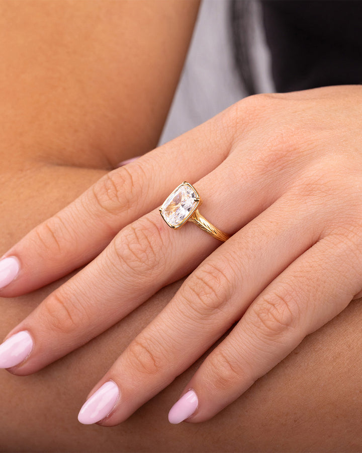 Sterling Silver Midi Elongated Cushion Ring