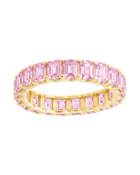 Sterling Silver Rio Baguette Pink Sapphire CZ Ring