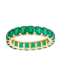 Sterling Silver Rio Baguette Emerald CZ Ring