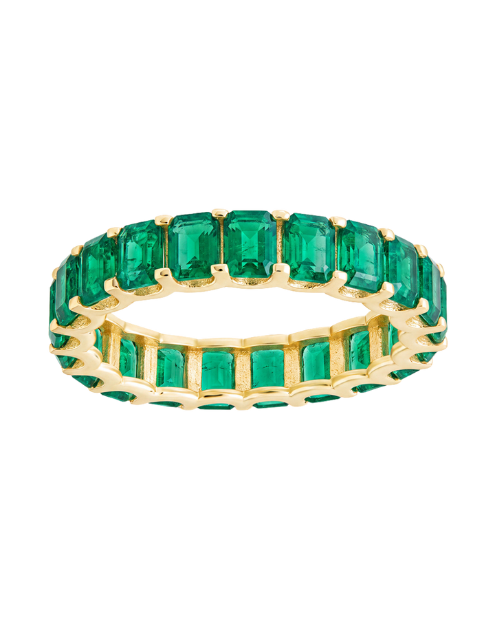 Sterling Silver Rio Baguette Emerald CZ Ring
