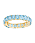 Sterling Silver Rio Baguette Aquamarine CZ Ring