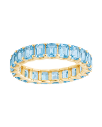 Sterling Silver Rio Baguette Aquamarine CZ Ring