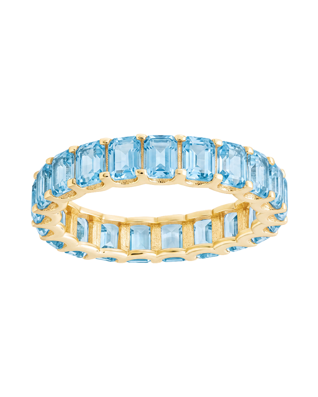 Sterling Silver Rio Baguette Aquamarine CZ Ring