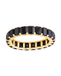 Sterling Silver Rio Baguette Black CZ Ring