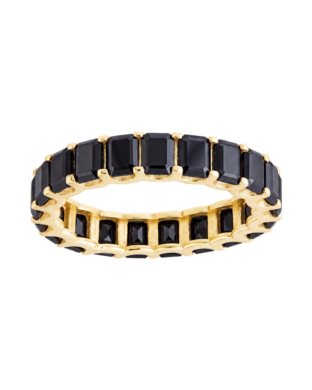 Sterling Silver Rio Baguette Black CZ Ring