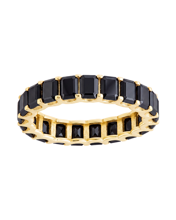 Sterling Silver Rio Baguette Black CZ Ring