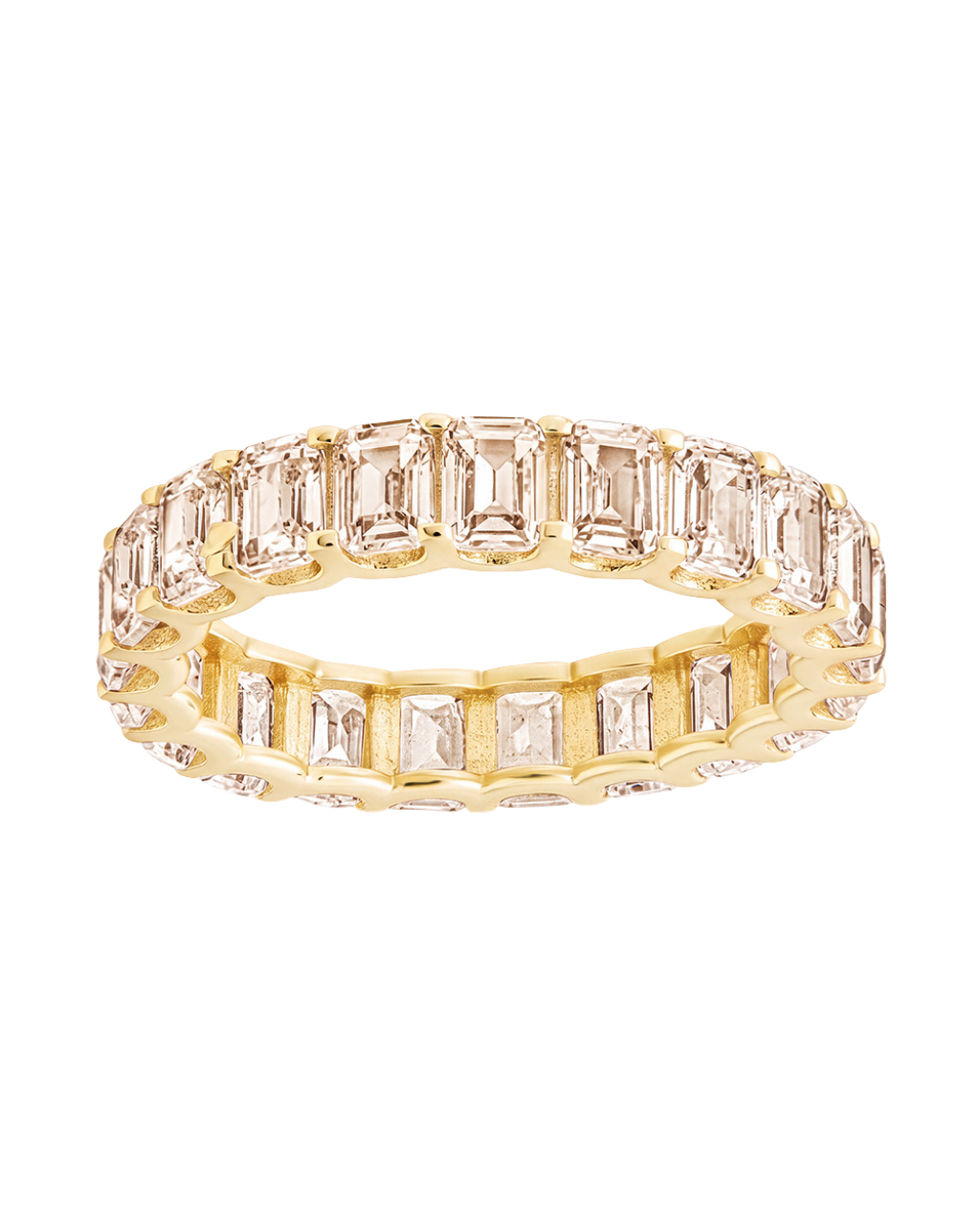 Sterling Silver Rio Baguette Champagne CZ Ring