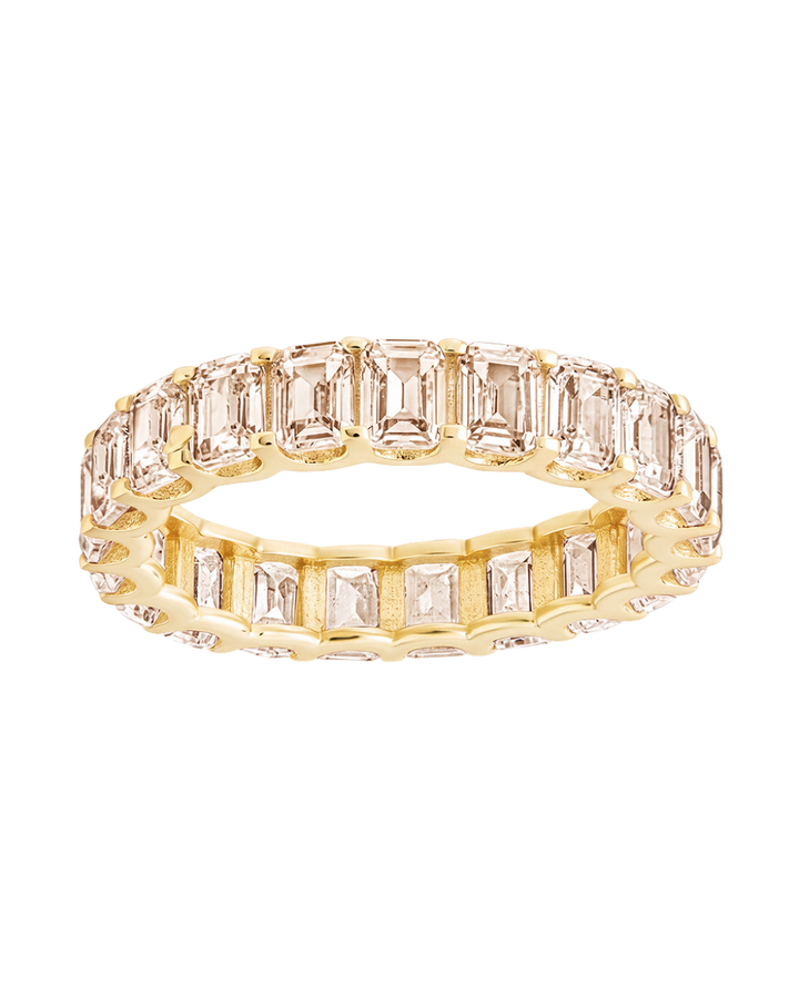 Sterling Silver Rio Baguette Champagne CZ Ring