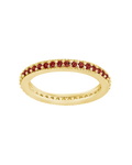 Sterling Silver 2.5mm Thin Garnet CZ Band Ring