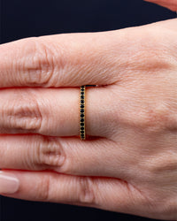 Sterling Silver 2.5mm Thin Black CZ Band Ring