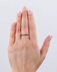 Sterling Silver 2.5mm Thin Black CZ Band Ring